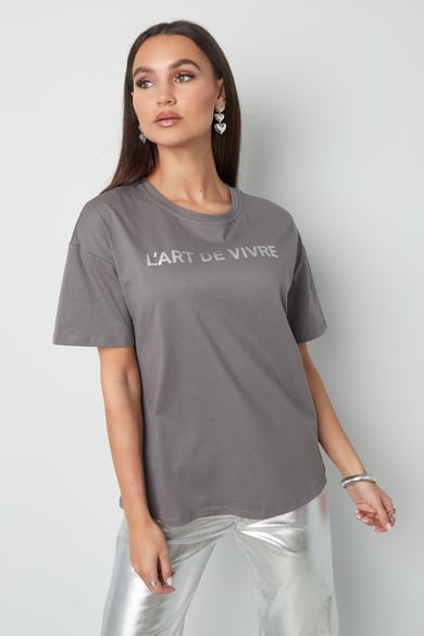 T-Shirt l'art de vivre - grau rosa h5 Bild2