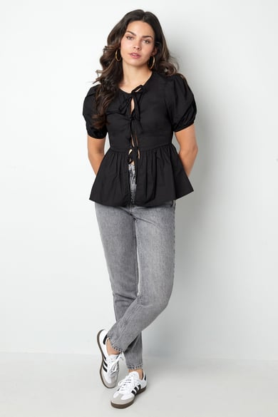 Blusa con peplum imprescindible y lazos - beige h5 Imagen3