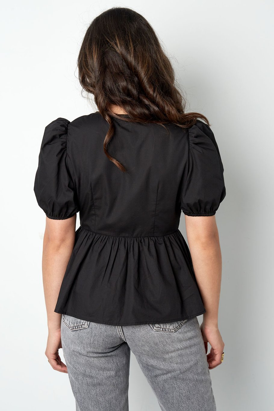 Must-have Schößchenbluse mit Schleifen - schwarz h5Bild12