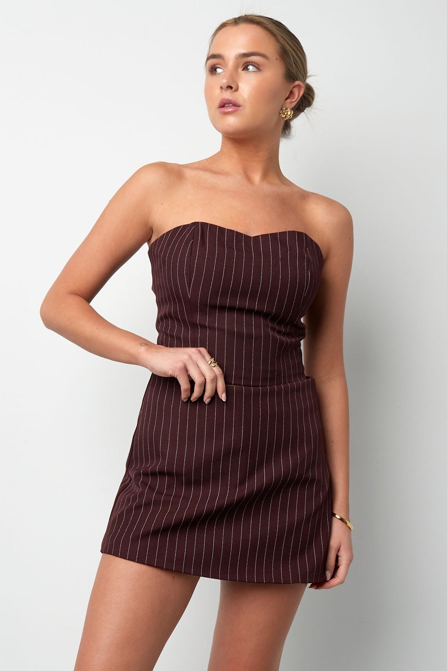 Pinstripe Bandeau Top - Grey Picture6
