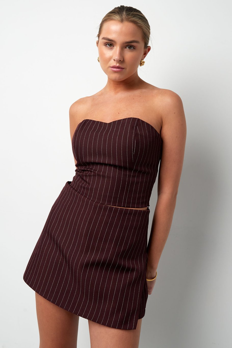 Pinstripe Bandeau Top - Grey Picture7