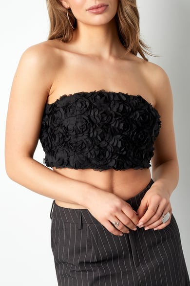 Top a fascia Roses - Nero h5 Immagine4
