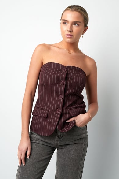 Top corsetto a righe gessate - Grigio h5 Immagine2