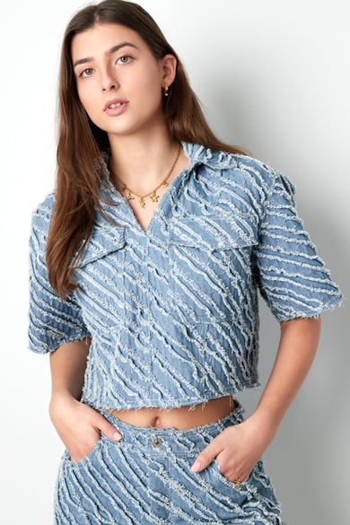 Cool cropped denim top - Blue h5 Picture2