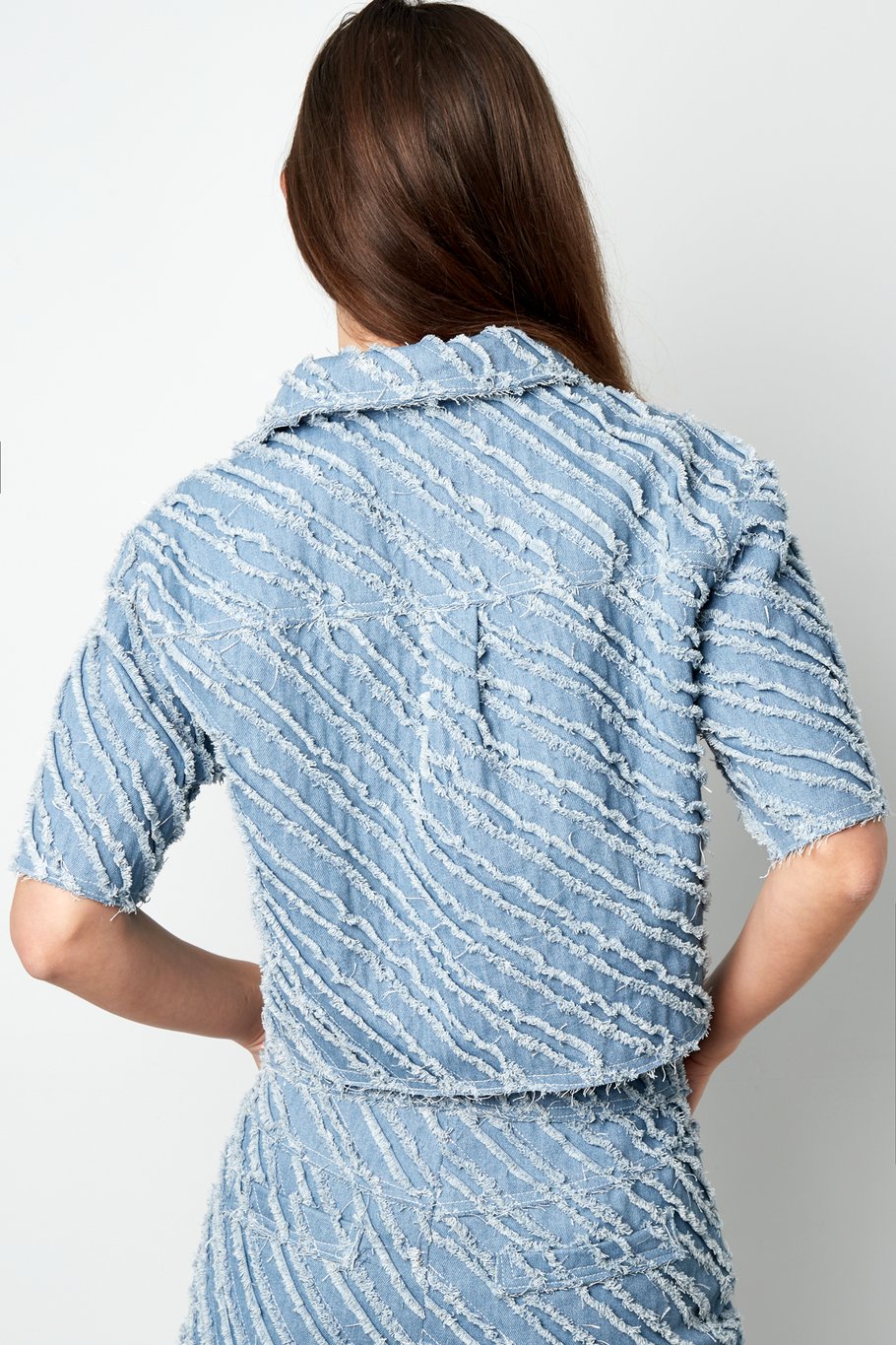 Cool cropped denim top - Blue Picture6
