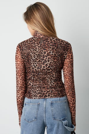 Leopard Print Mesh Top - Brown h5 Picture5