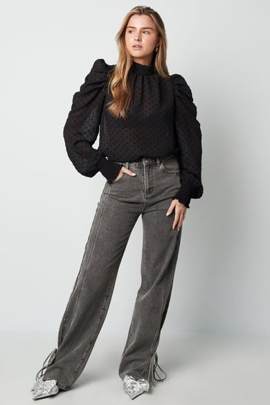 Blouse with dots - Black h5 Picture4