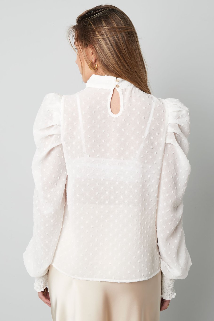 Blouse with dots - Black Picture7