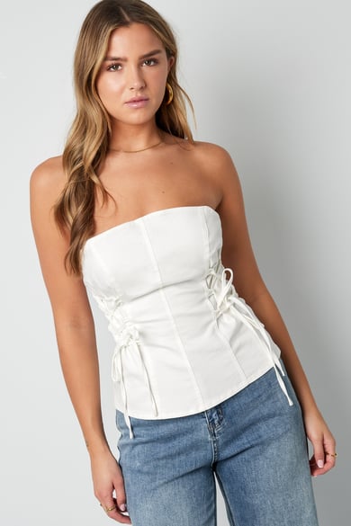 Denim Laced Tube Top h5 Picture4