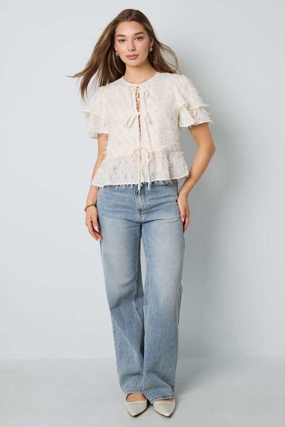 Short sleeve tops Solid color Elegant Spring/Summer Picture6
