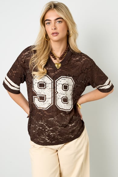 V-Neck Lace American T-shirt h5 Picture7
