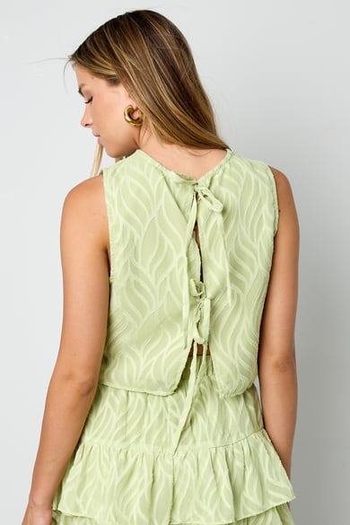 Co-ord Set White Leaves - Sleeveless Tops h5 Picture10