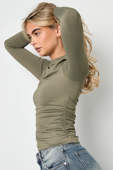 Nylon Long sleeve tops Solid color Basic All Fit  Clothes h5 Picture5