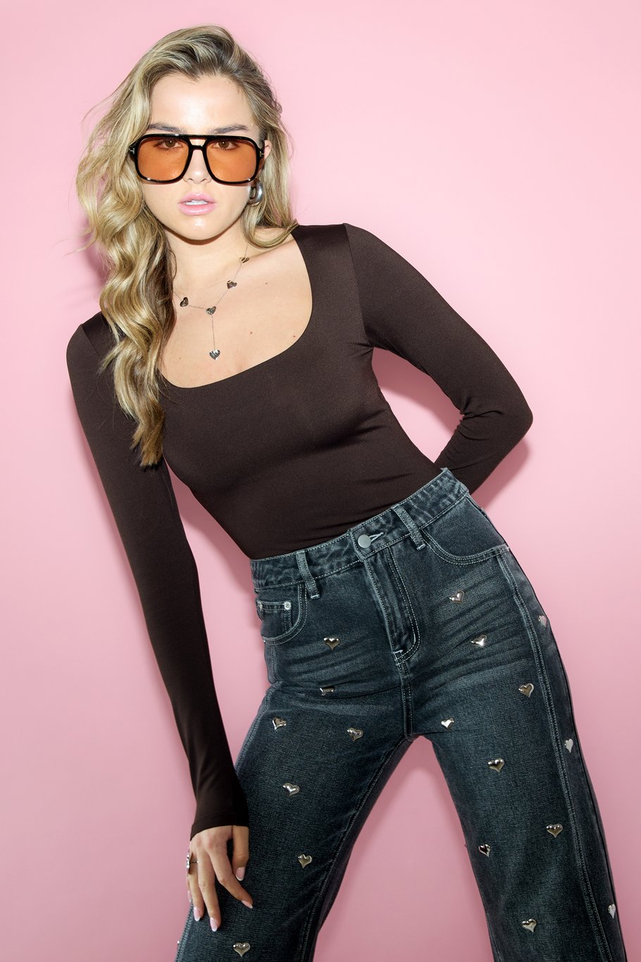 Nylon Long sleeve tops Solid color Basic All Fit  Clothes Picture4