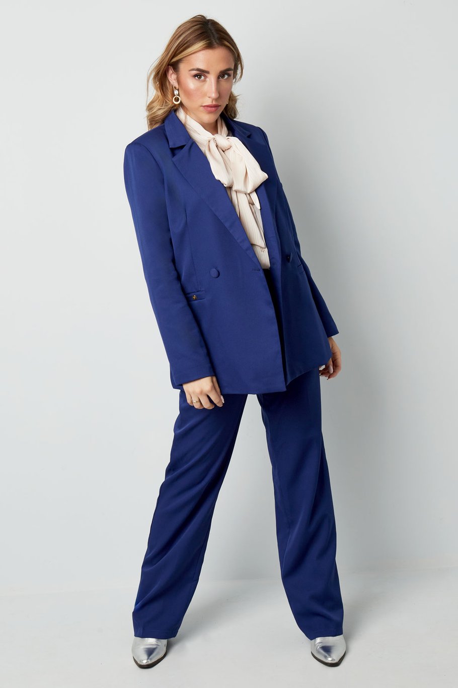 Basic effen pantalon Zalmroze S Afbeelding3