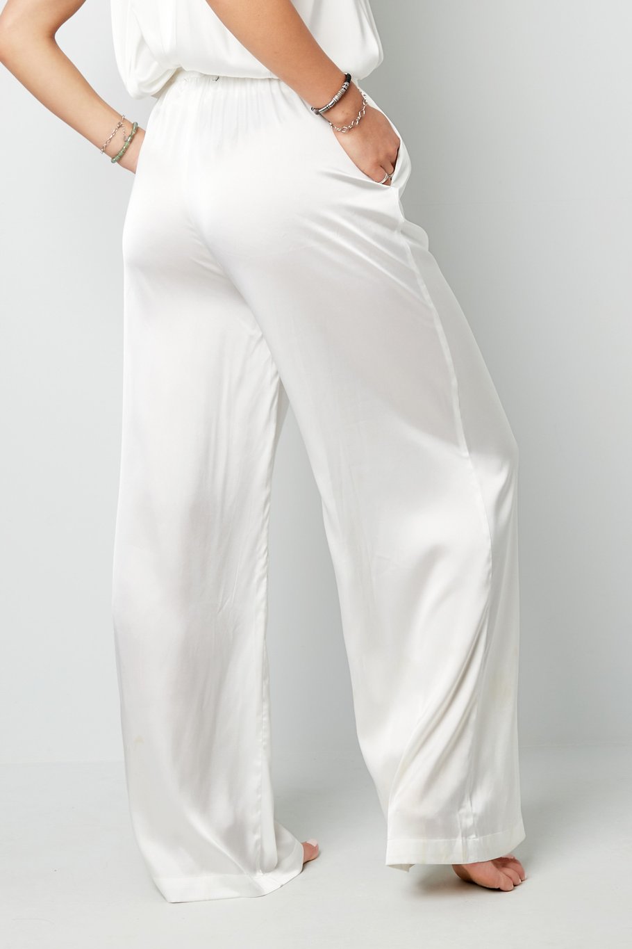 Pantalon Satin Blanc Image6