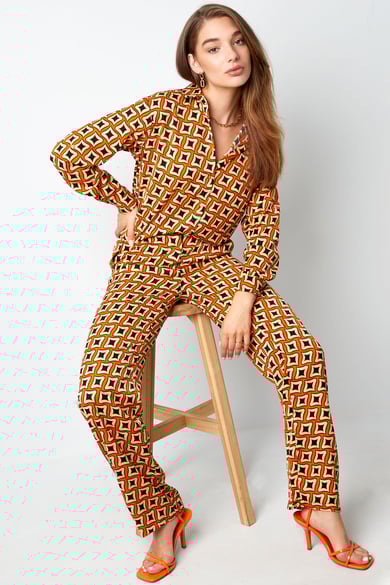 Hose mit Retro-Print in Schwarz h5 Bild2