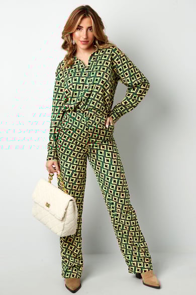 Hose mit Retro-Print in Schwarz h5 Bild4
