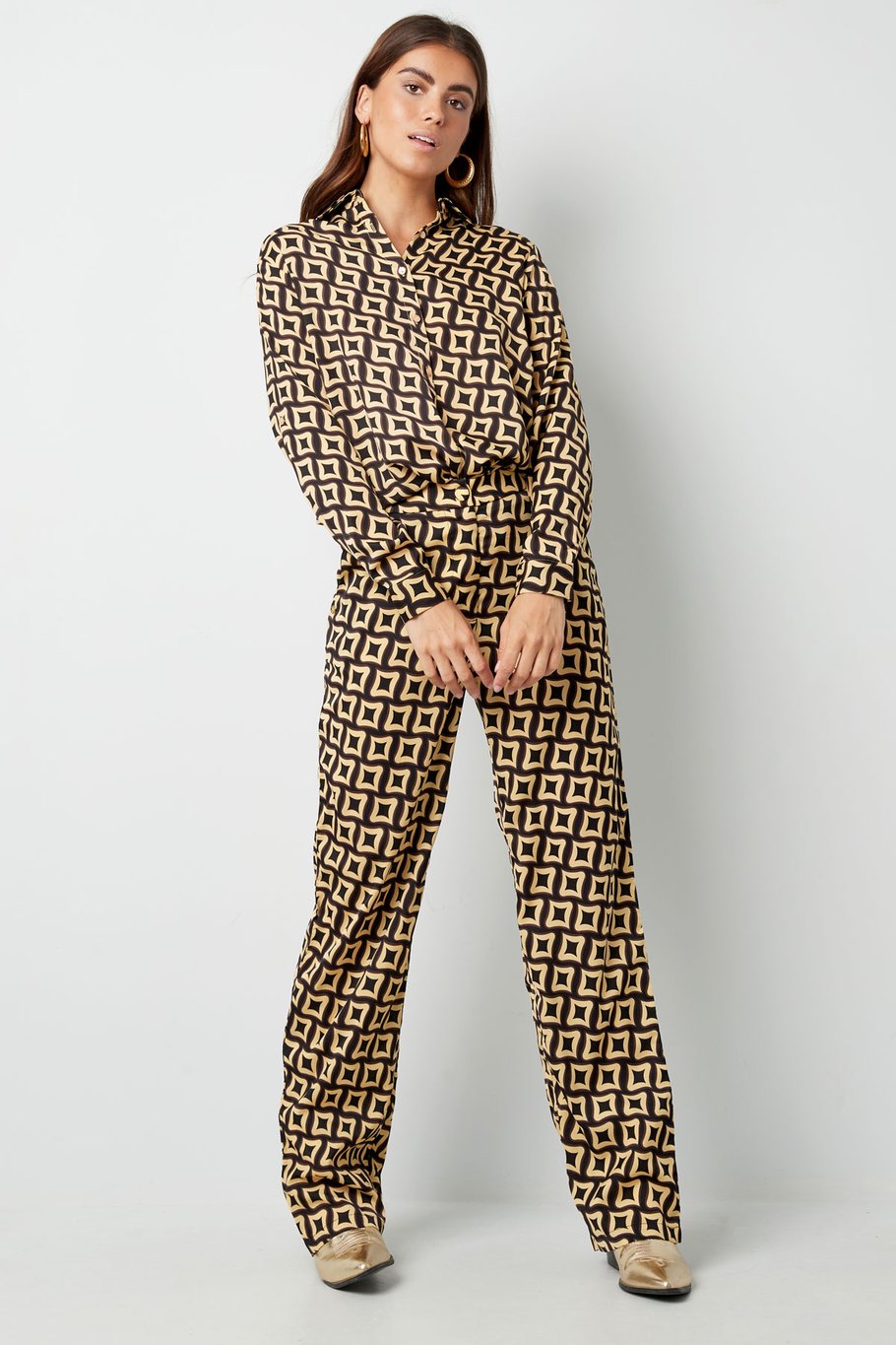 Hose mit Retro-Print in Schwarz Bild9