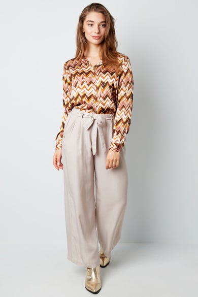 Pantalón largo detalle lazo beige h5 Imagen5