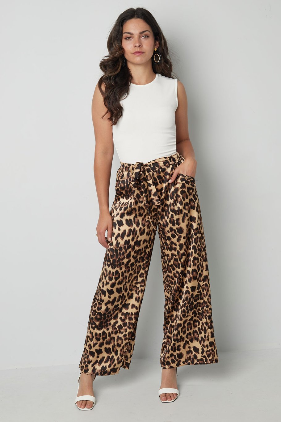 Pantaloni ampi stampa leopardo - marrone Immagine8