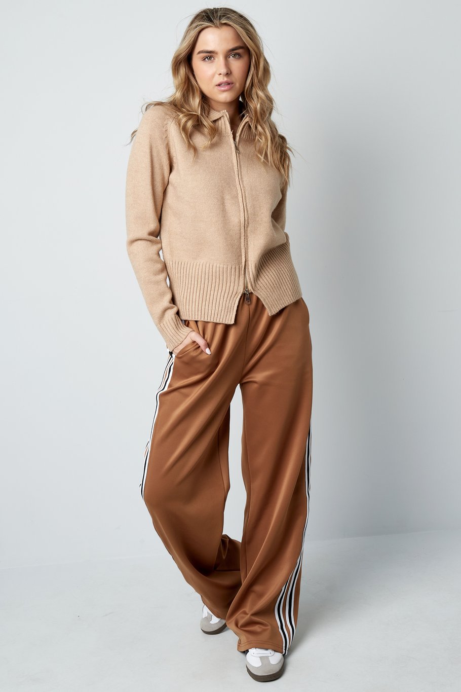 Gestreifte Must-have-Hose - lila L Bild14