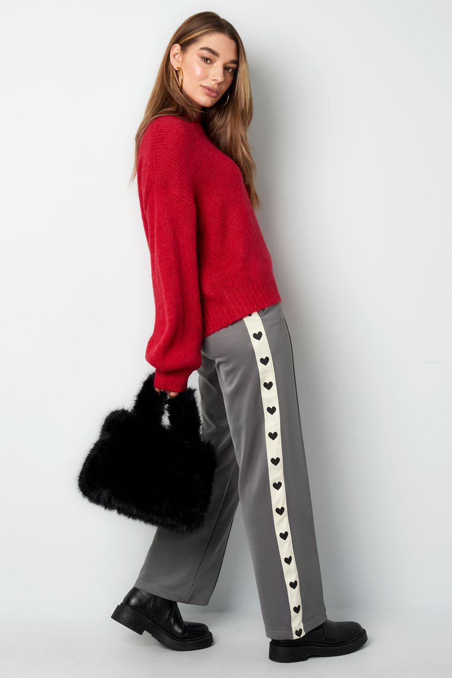 Pants with hearts on the side - red Picture6