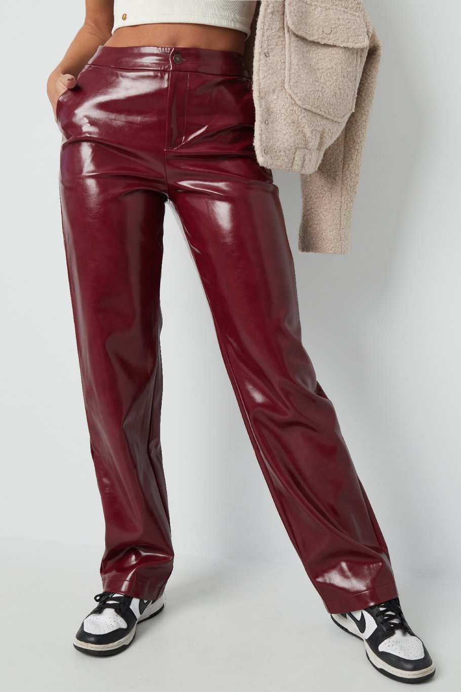 PU broek trendy must - Zwart Afbeelding4