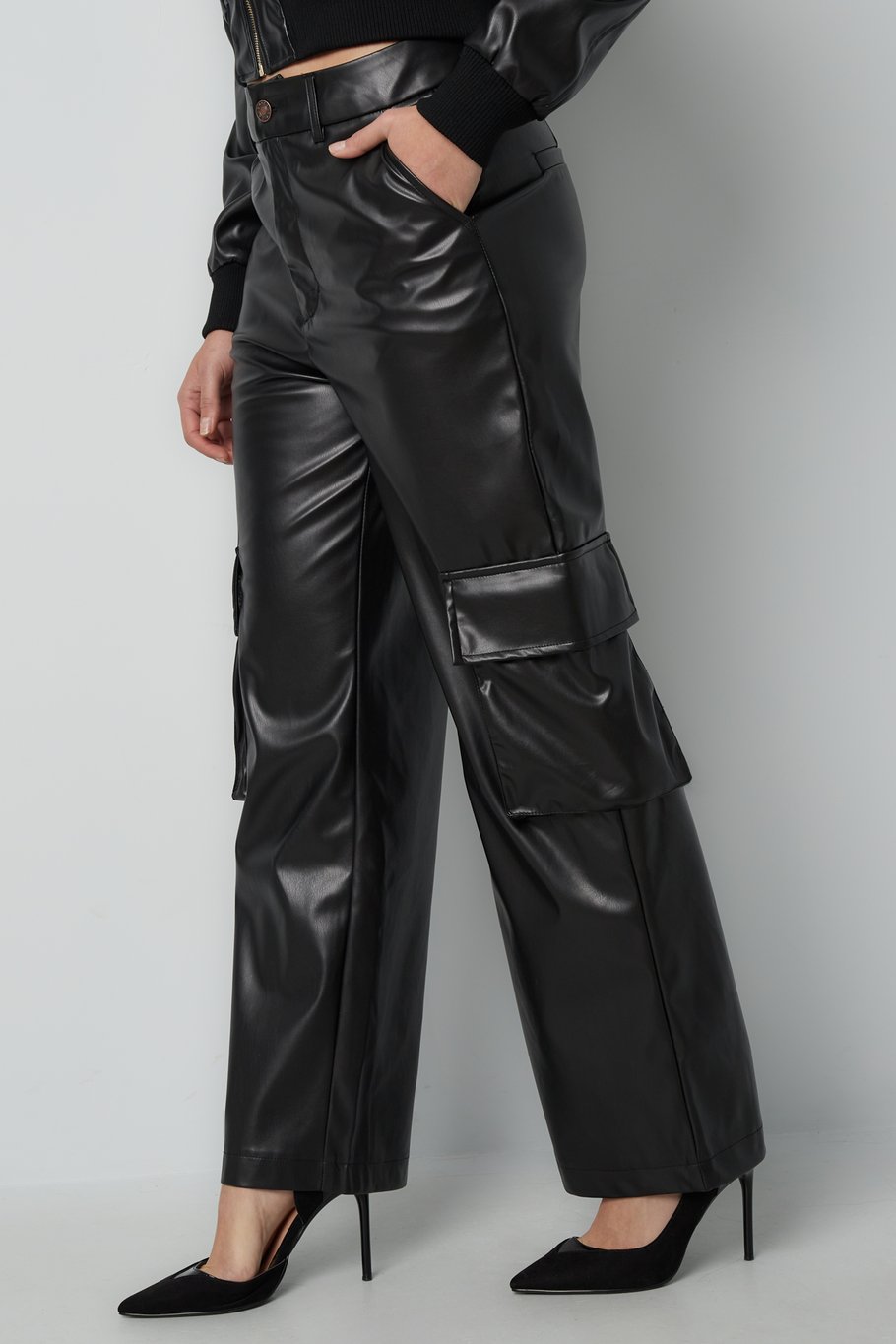 Trendy Cargohose - Schwarz Bild5