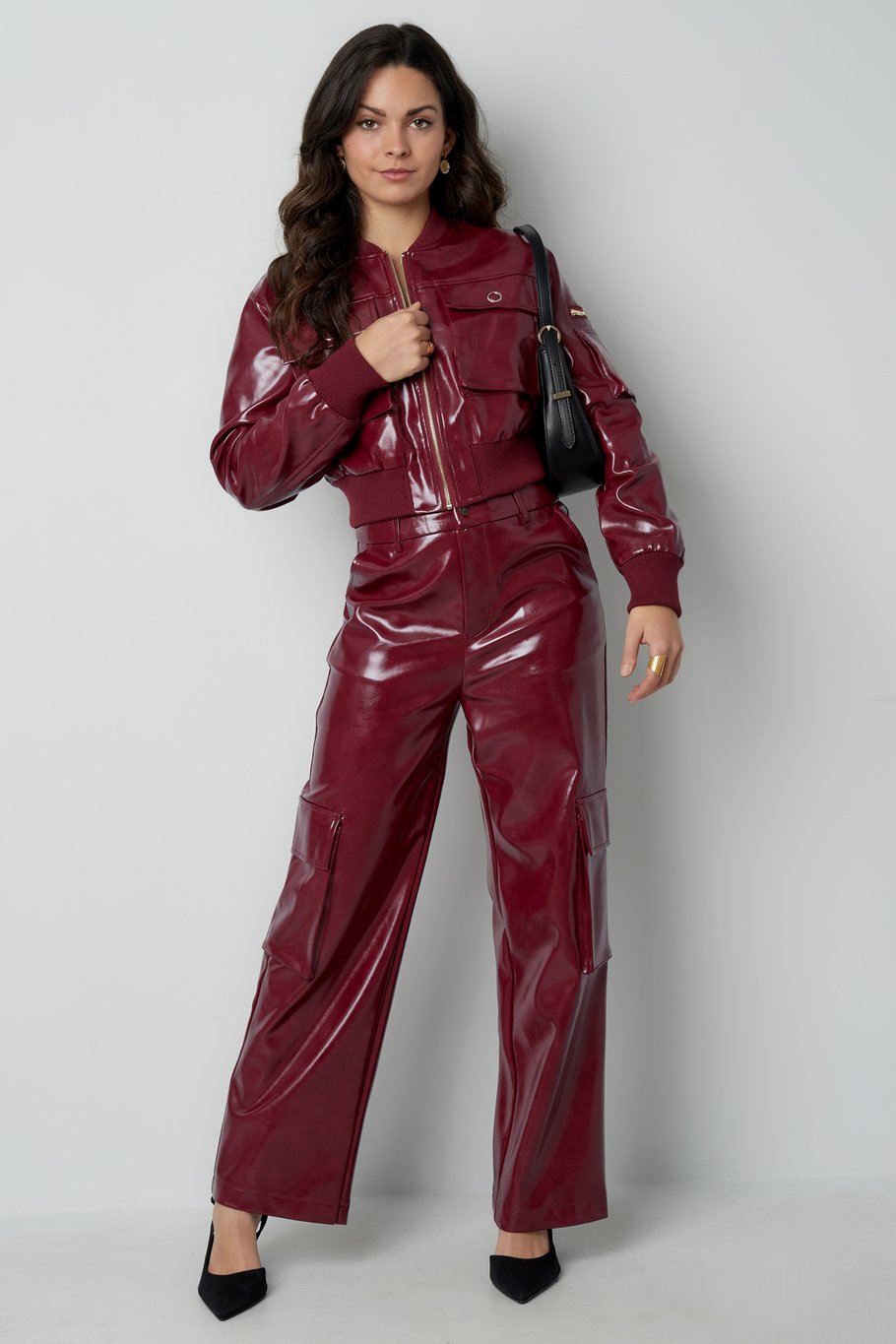 Trendy Cargohose - Schwarz Bild4