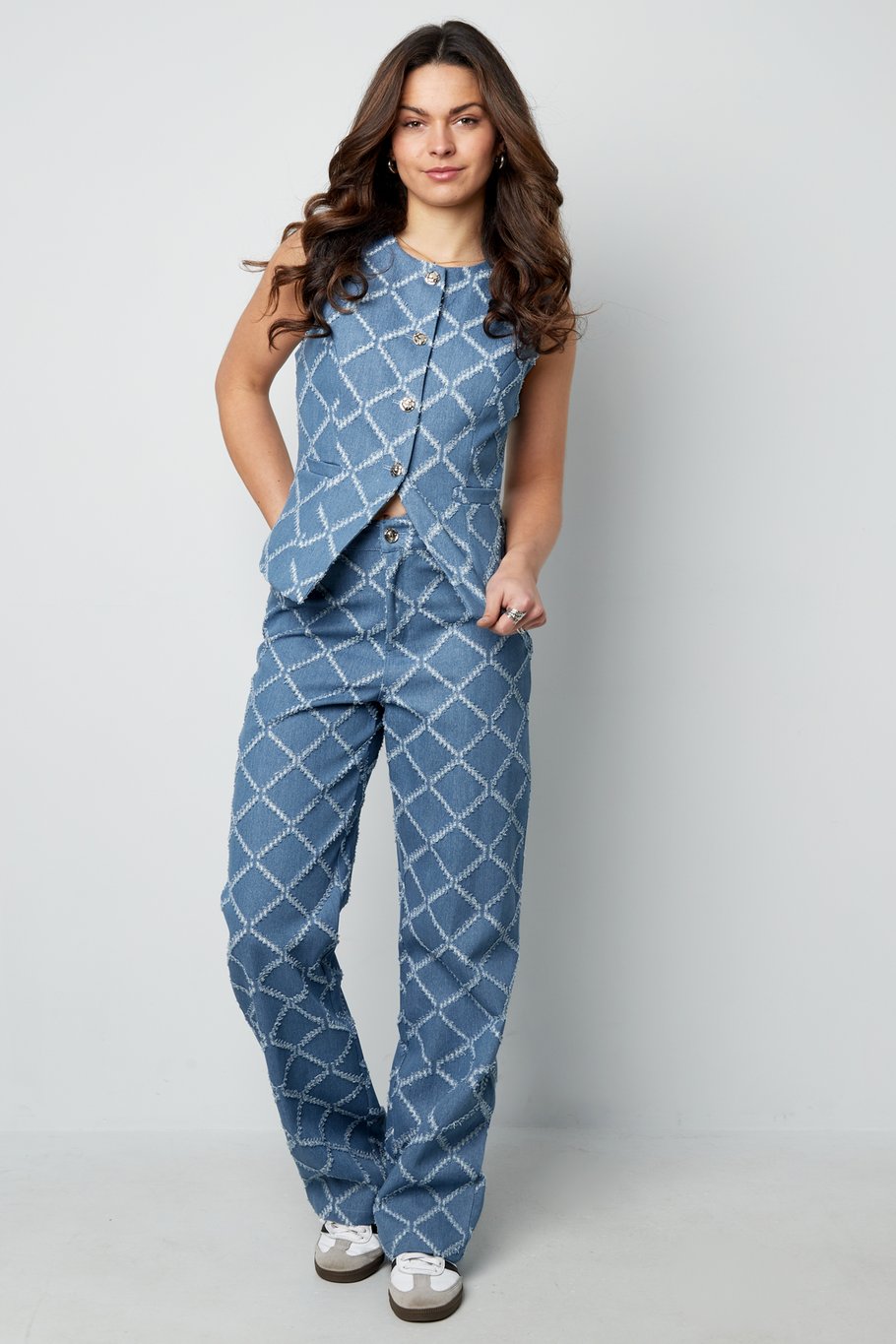 Grids of grace jeans - Light blue Picture4