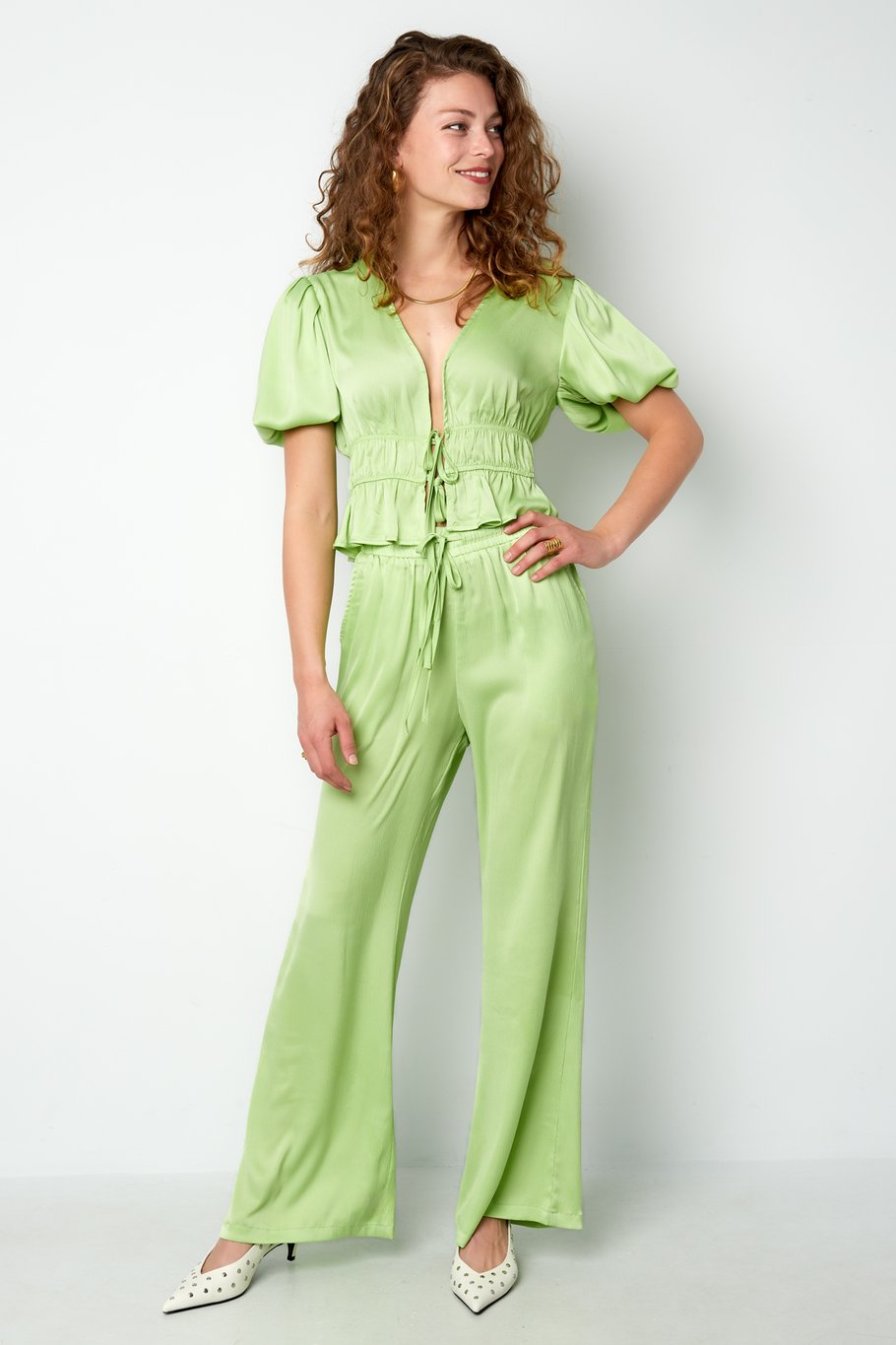 Straight Pants Summer breeze - Green Picture3