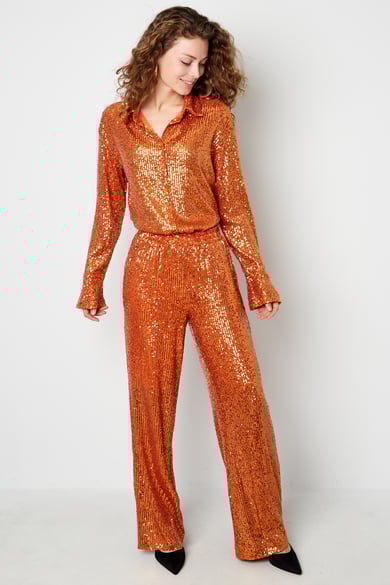 Glitzernde gerade Hose - Orange h5 Bild5