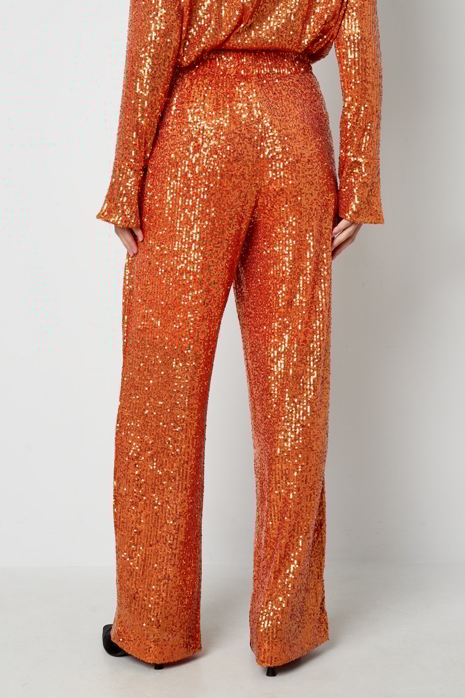 Glitzernde gerade Hose - Orange Bild6