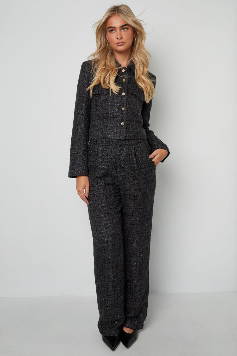 Polyesterfaser (Polyester) Gerade Hose Kariert Elegante Herbst-/Winterkleidung h5Bild9