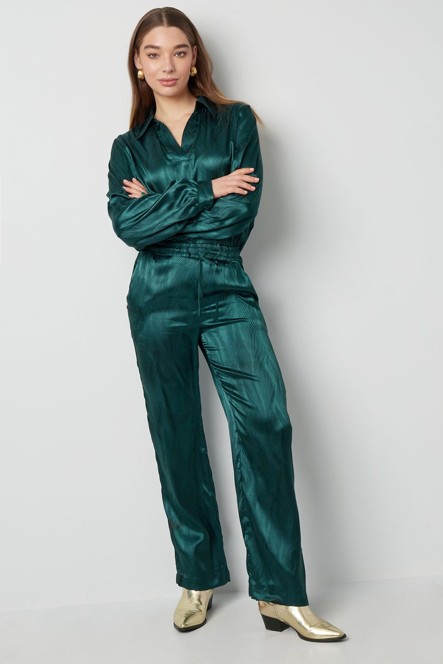 Satin trousers with print - purple Picture6