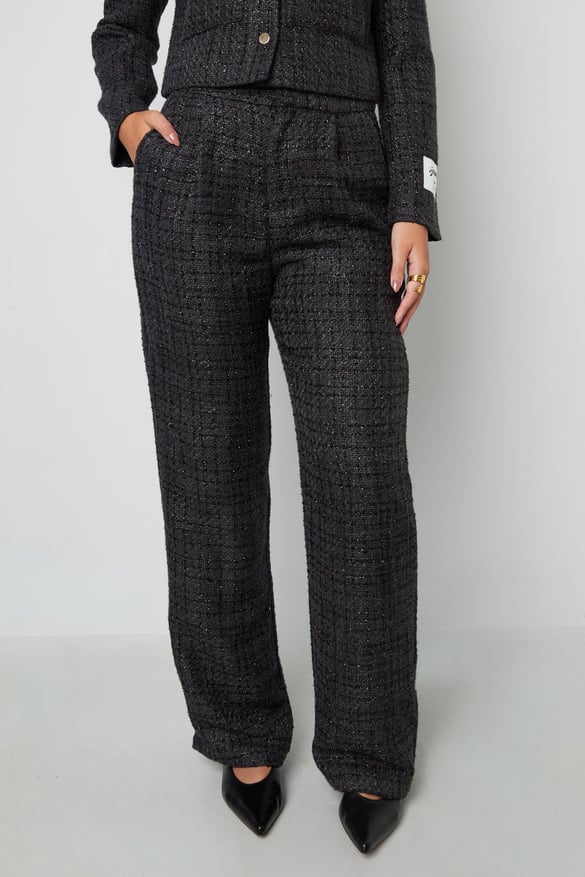 Polyesterfaser (Polyester) Gerade Hose Kariert Elegante Herbst-/Winterkleidung