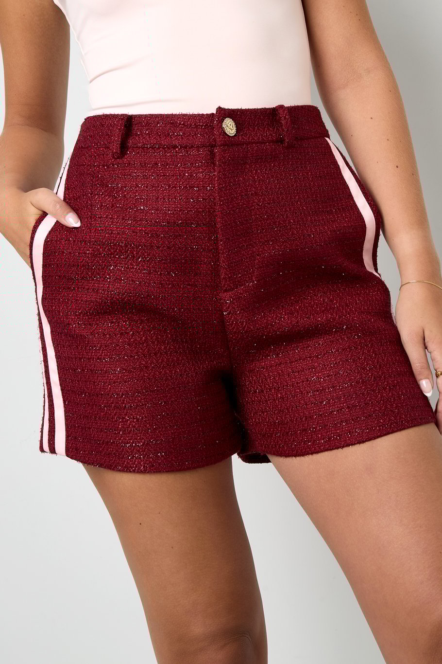Polyester fiber (polyester) Shorts Plaid Elegant Fall/Winter Clothes h5Picture4