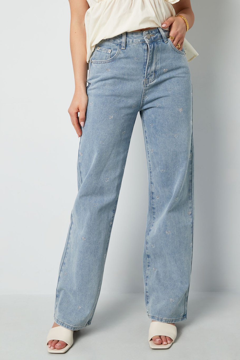 Denim Jeans Glitzer Herz Bild4