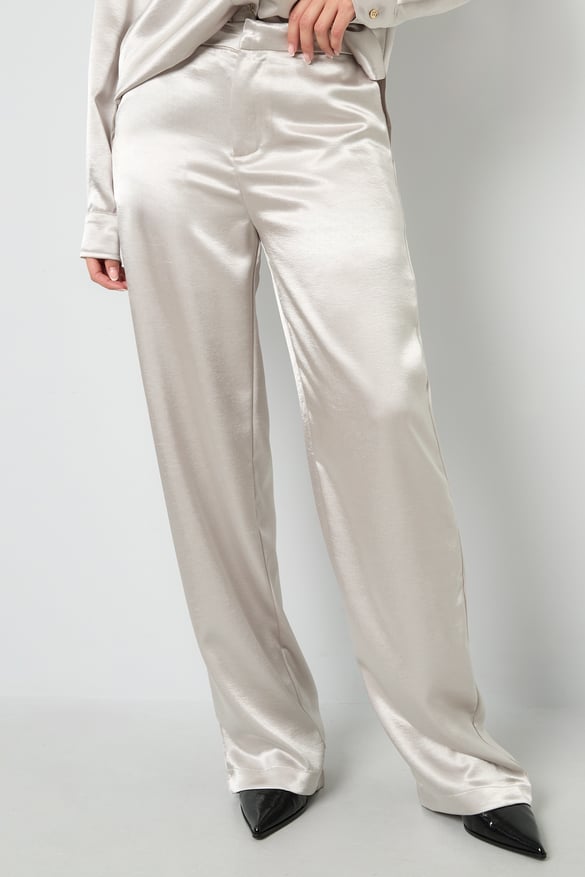 Zijden look broek