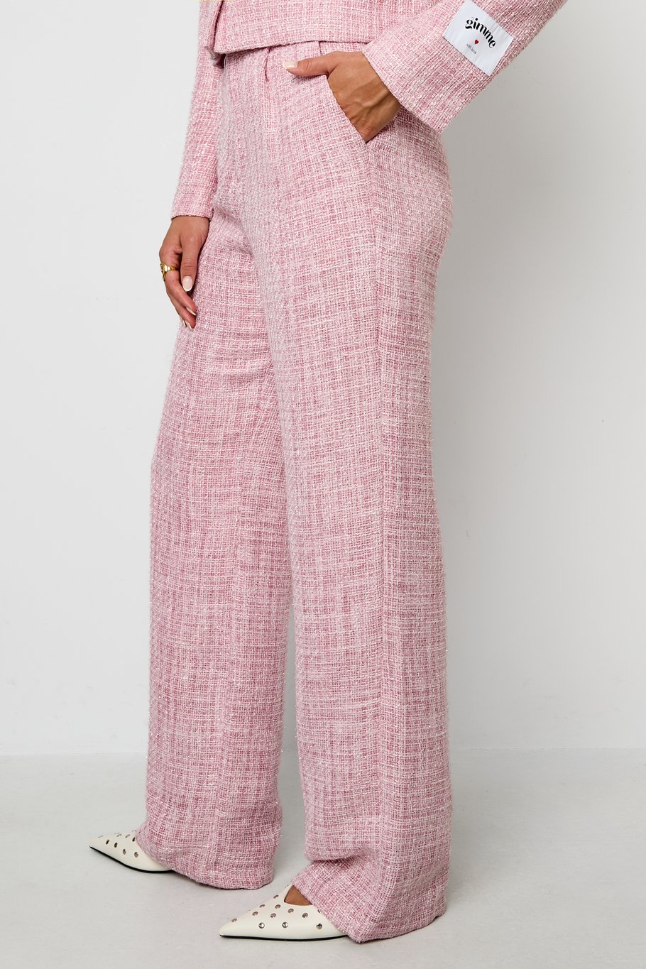 Polyesterfaser (Polyester) Gerade Hose Kariert Elegante Herbst-/Winterkleidung Bild6