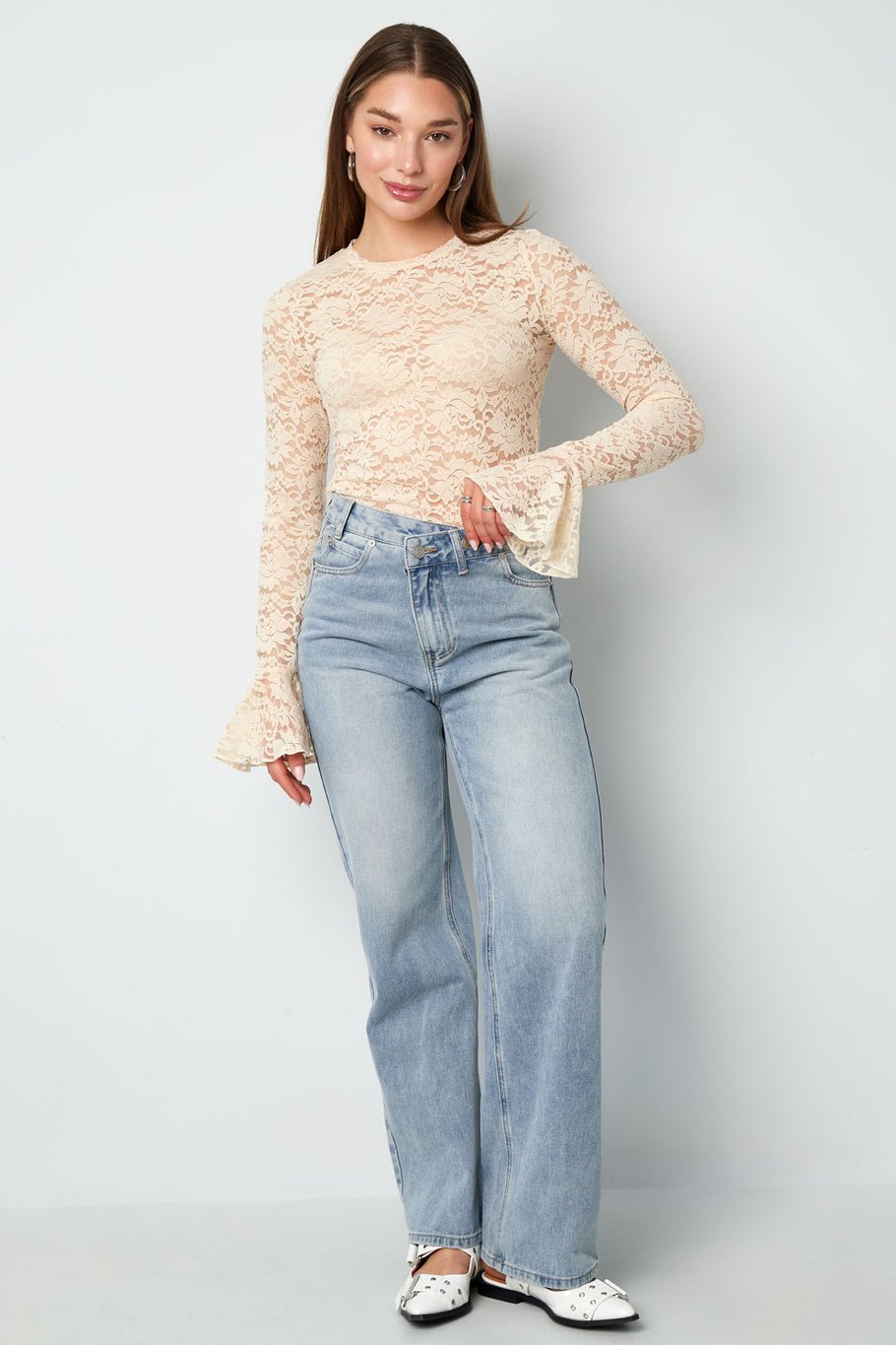 Jeans denim con cerniera Immagine6