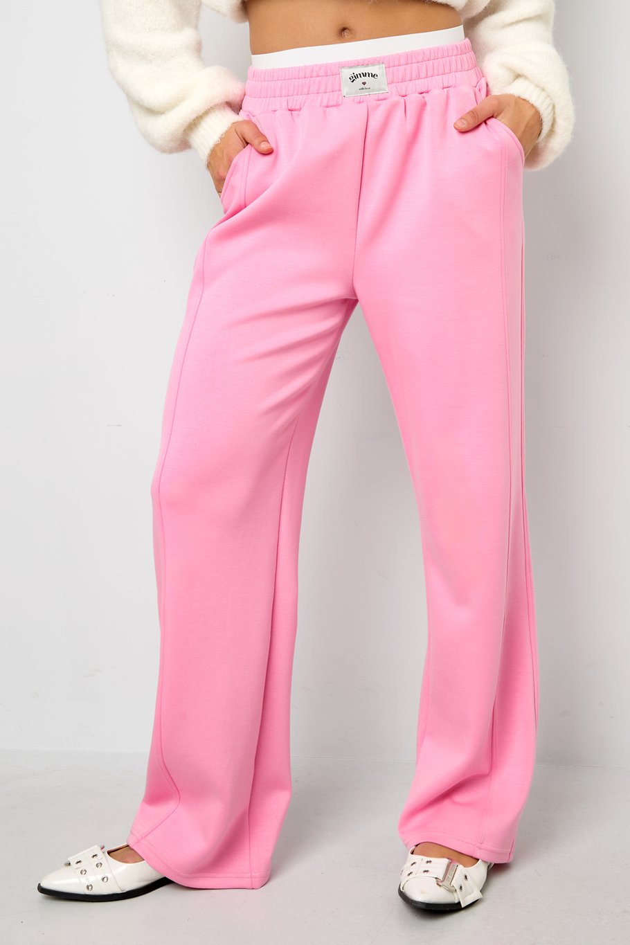 Polyester fiber (polyester) Straight pants Solid color Sporty All Fit Clothes h5Picture4
