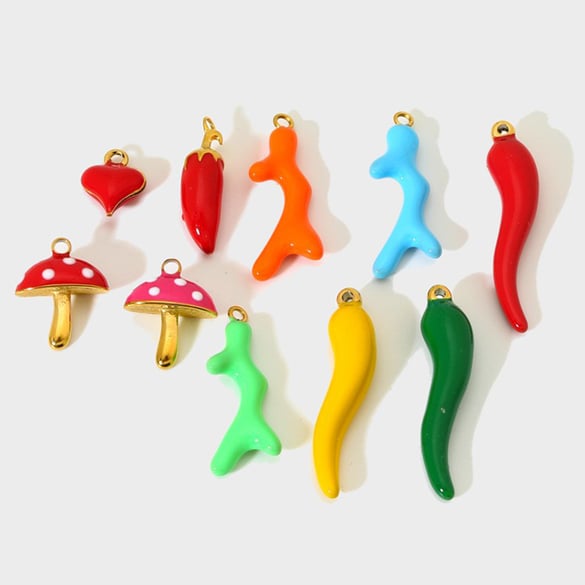 Funny Mushroom DIY Stainless Steel Pendant Accessories 2
