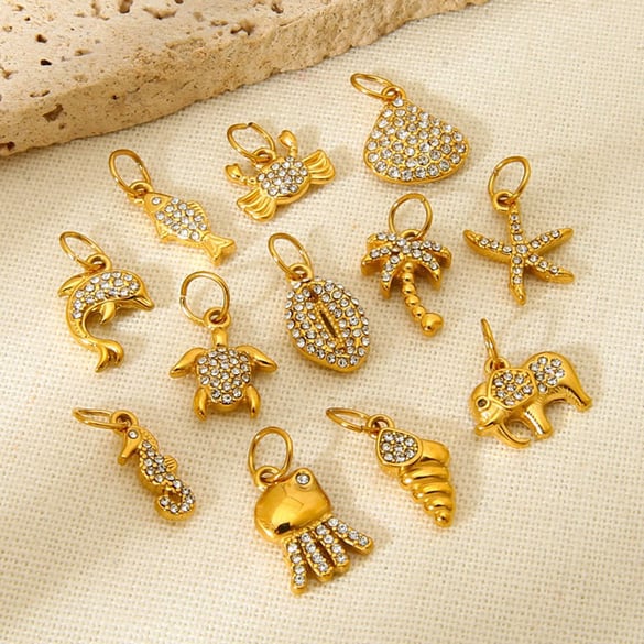High End Ocean Series Stainless Steel Conch DIY Pendant