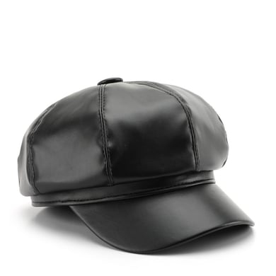 1 Piece Elegant Solid Color PU Beret h5 