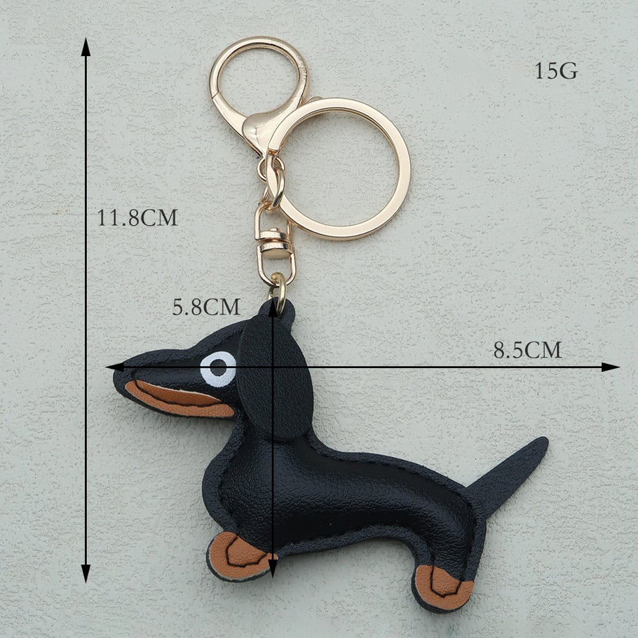 1 Piece Cute Dog PU Keychain Picture3