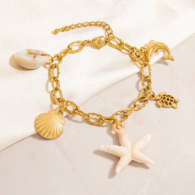 1 Piece OCeanic Stainless Steel Gold Color Charm Bracelet h5 Picture4