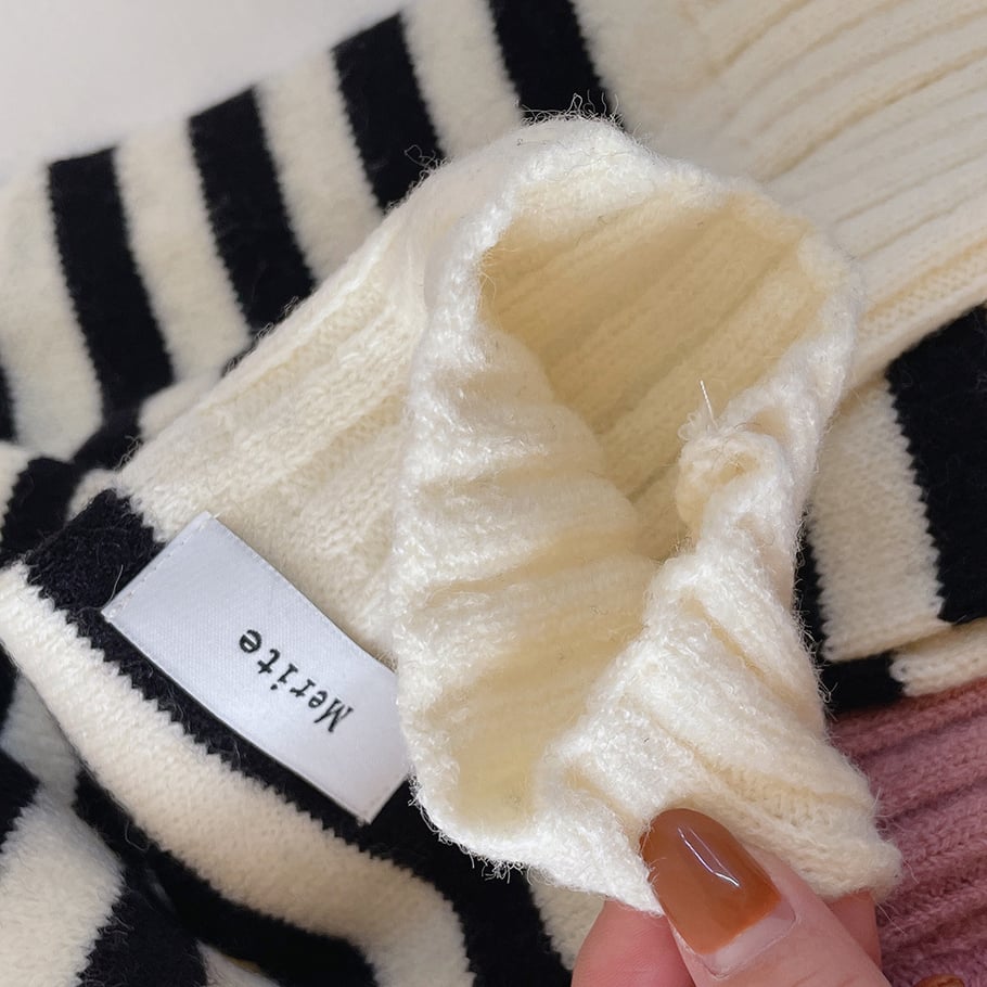 1 Piece Cute Strip knitted Winter Scarf h5Picture5