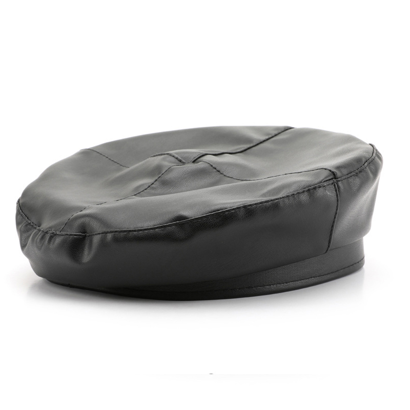 1 Piece Ins Style Solid Color PU Beret Picture6